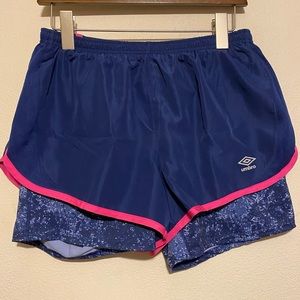 Umbro Dark Blue and Pink Compression Shorts